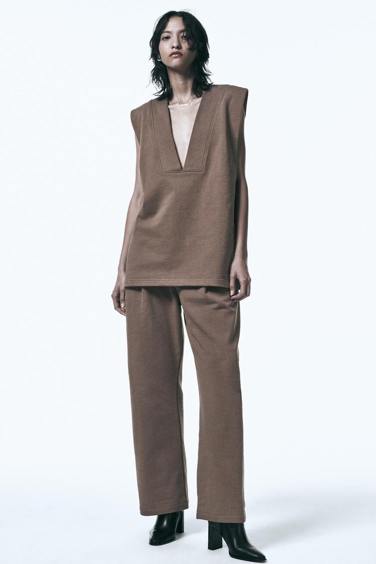 COTTON PANTS WITH DARTS