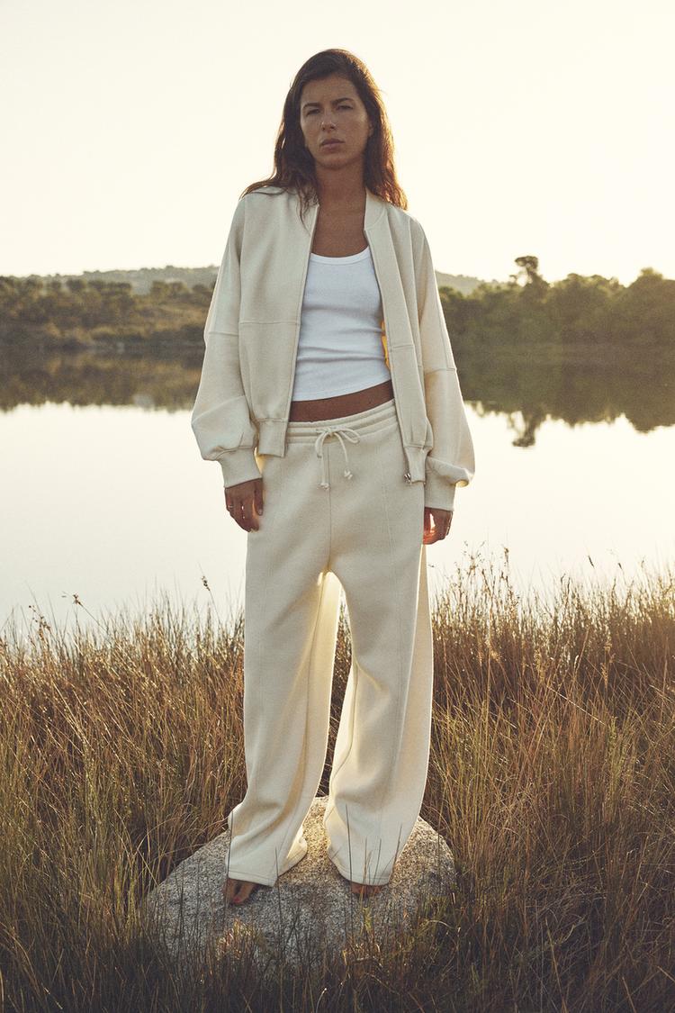 WIDE LEG PLUSH PANTS
