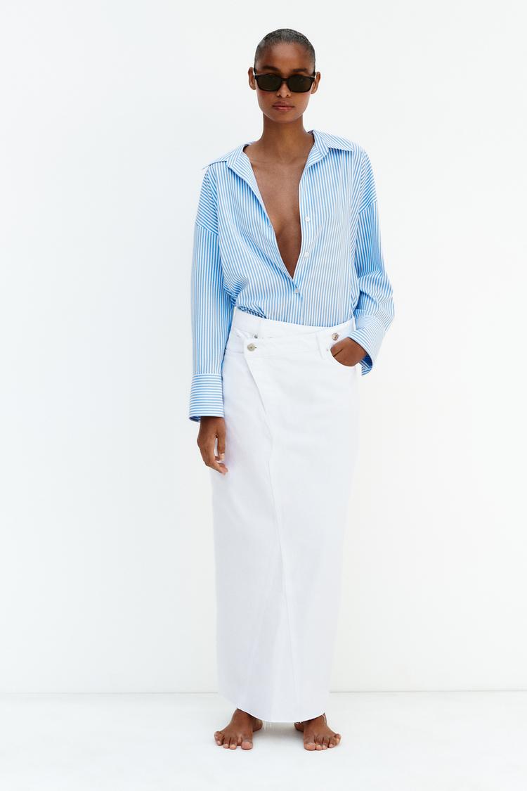 BASIC LOOSE-FITTING STRIPED SHIRT