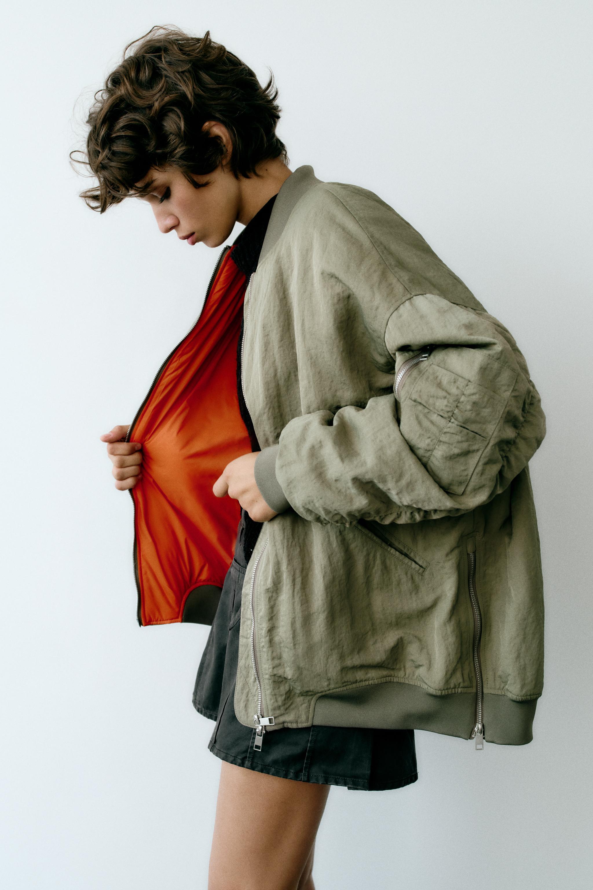 Zara WATER REPELLENT OVERSIZED NYLON BOMBER Mall of America