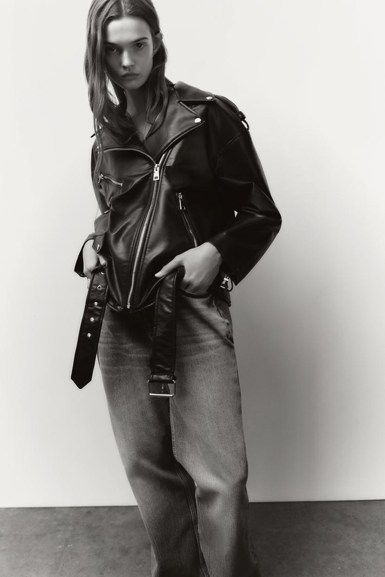 FAUX LEATHER OVERSIZE JACKET