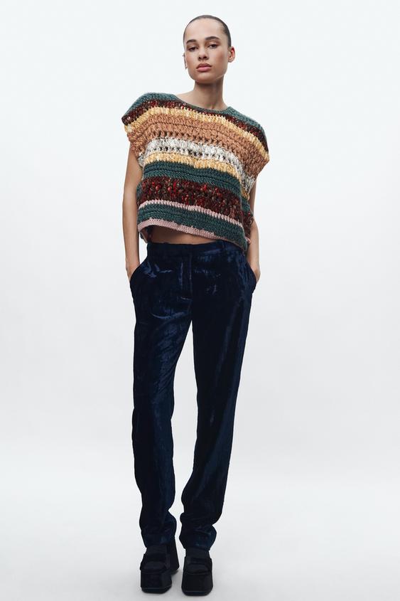 CROCHET KNIT VEST Multicoloured ZARA Australia