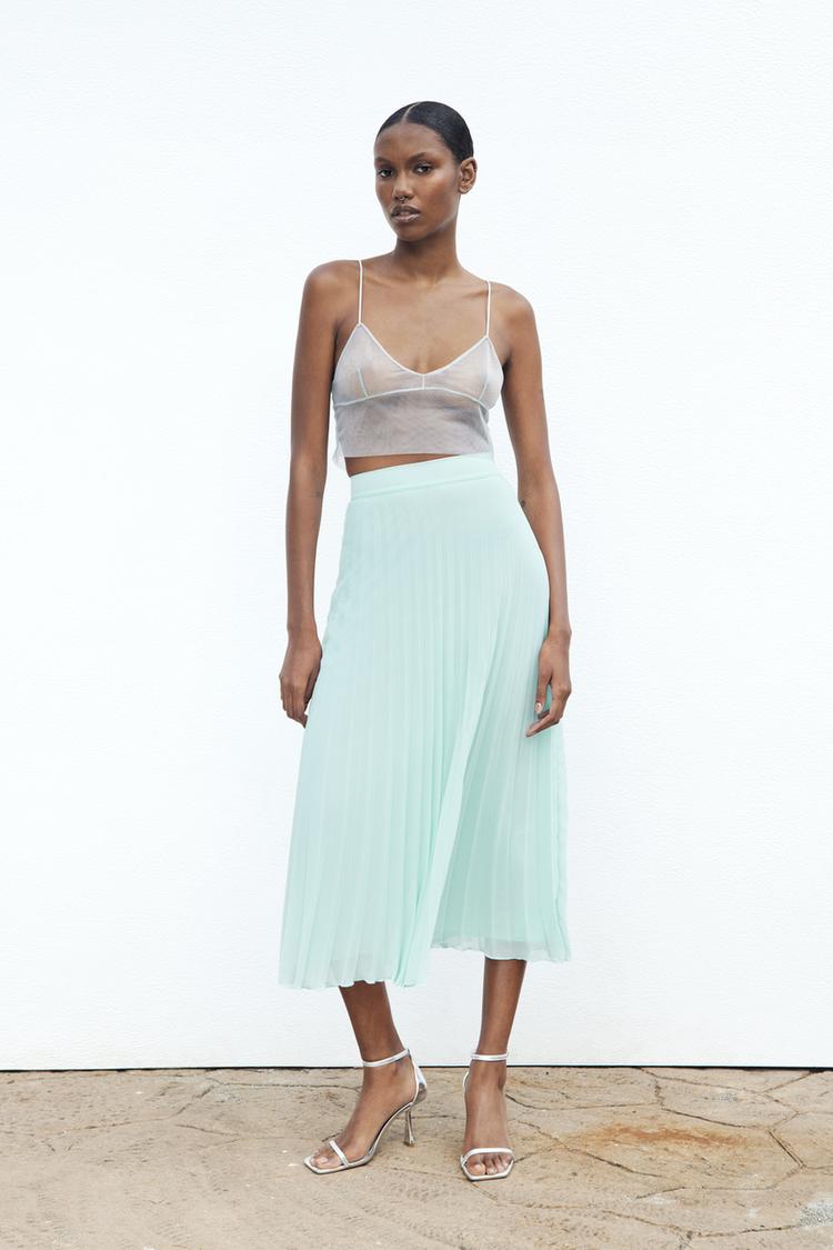 PLEATED MIDI SKIRT