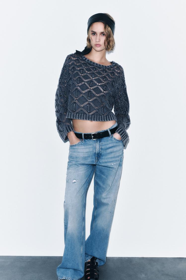 FADED-EFFECT KNIT SWEATER