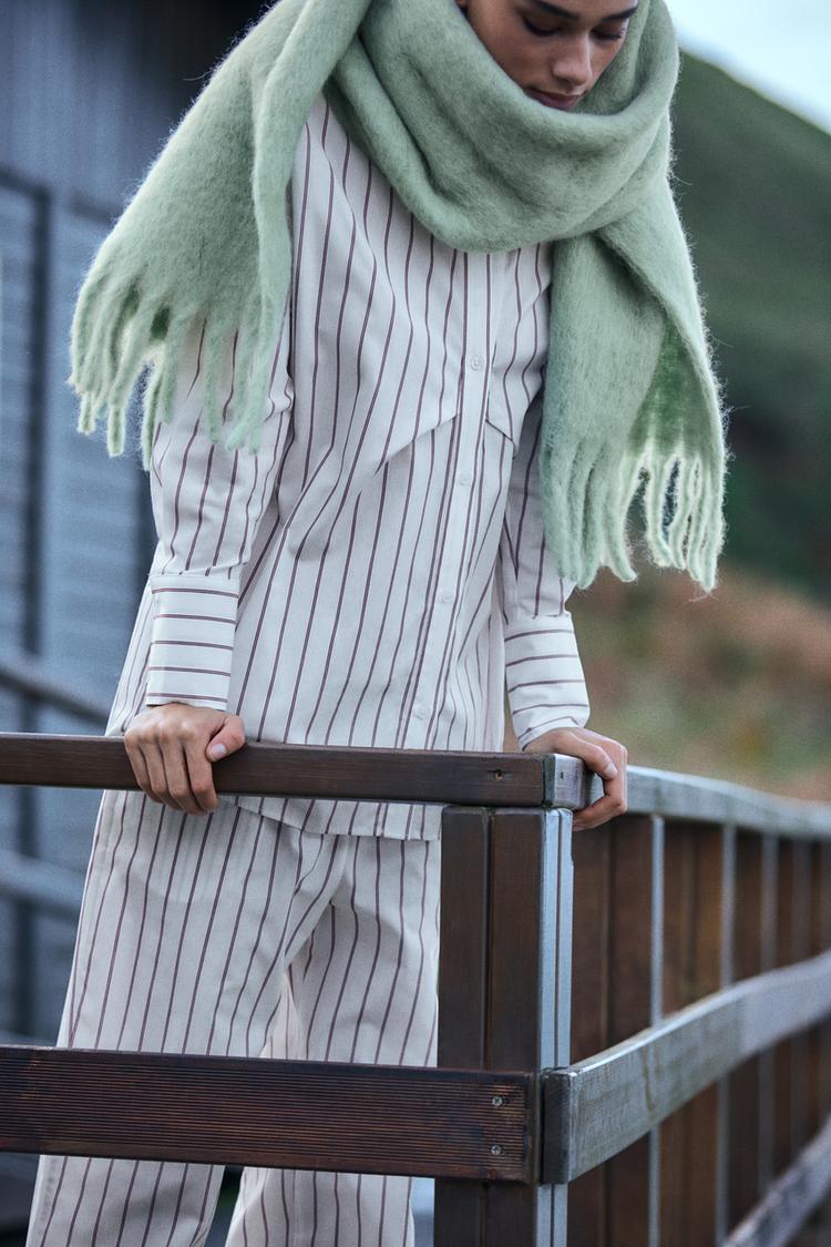 FRINGED WOOL AND ALPACA BLEND SCARF