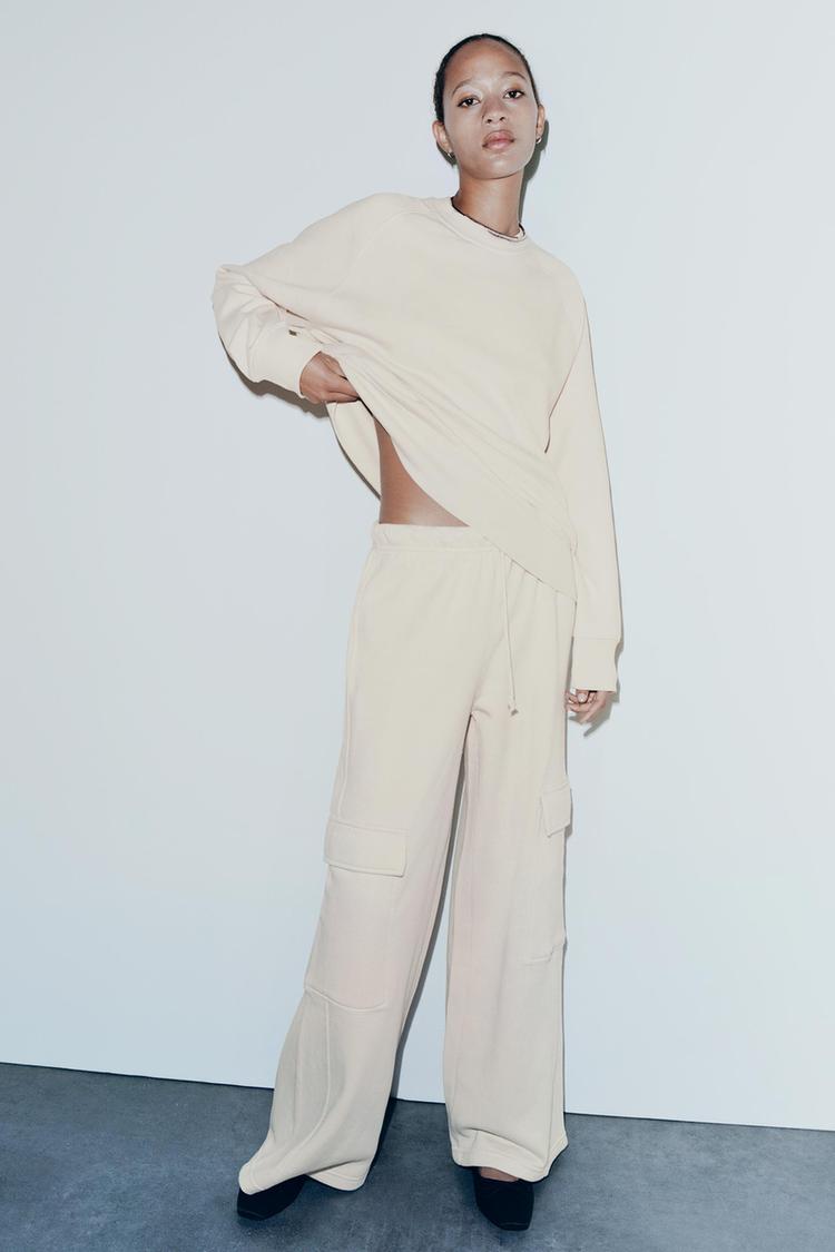 STRAIGHT LEG PLUSH CARGO PANTS