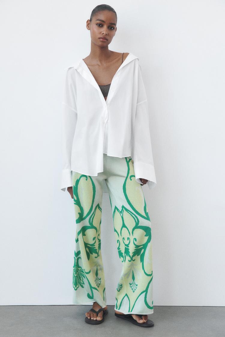 JACQUARD KNIT TROUSERS