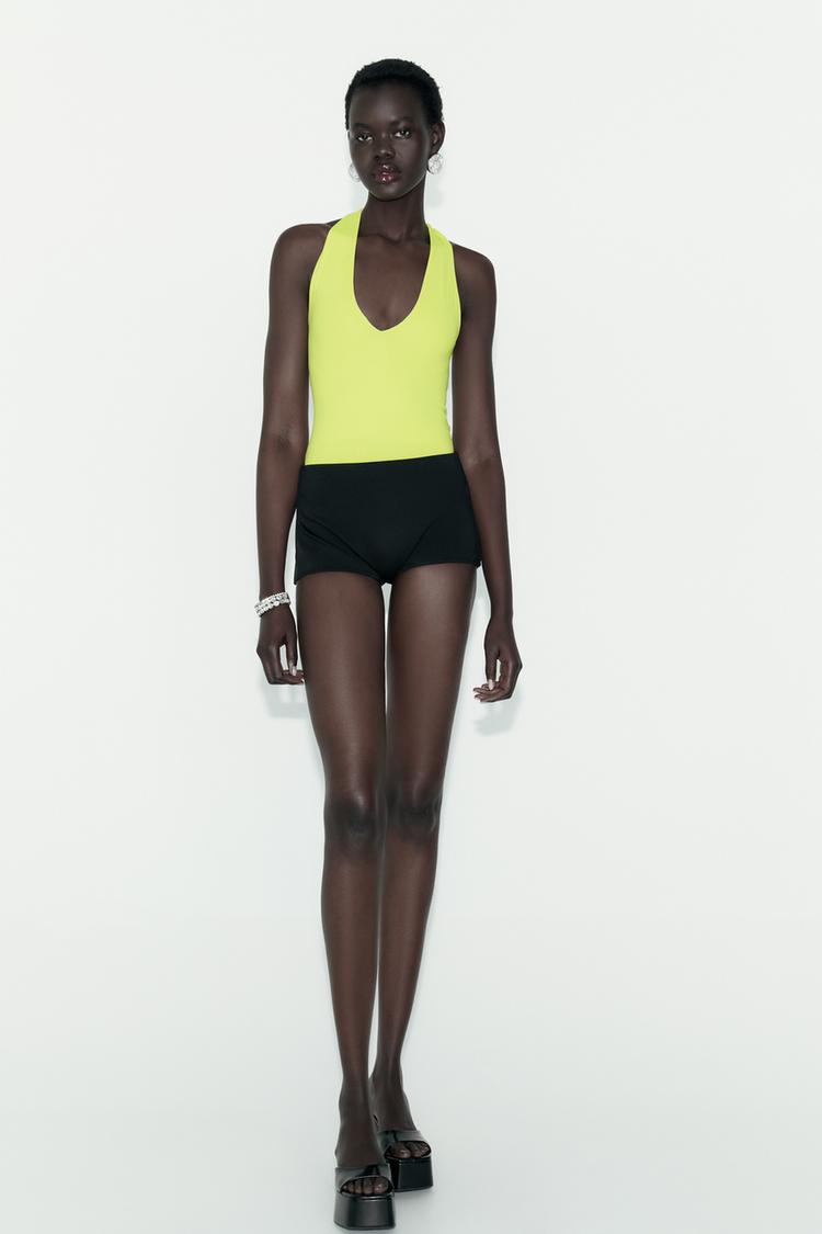 V-NECK SHAPE BODYSUIT