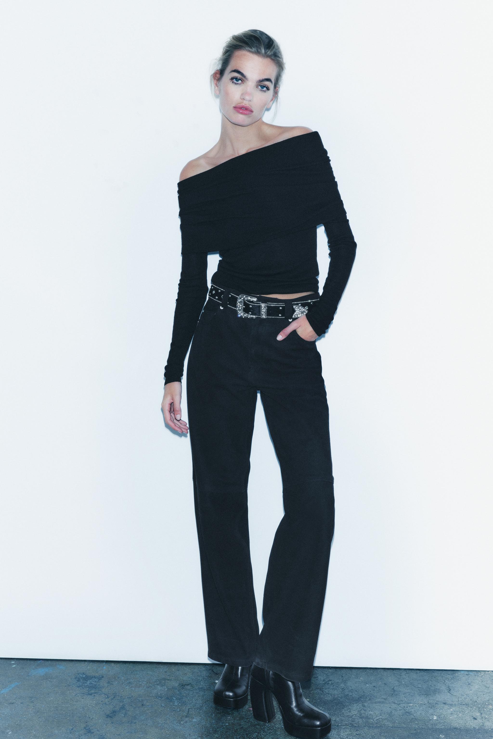 OFF-THE-SHOULDER KNIT TOP