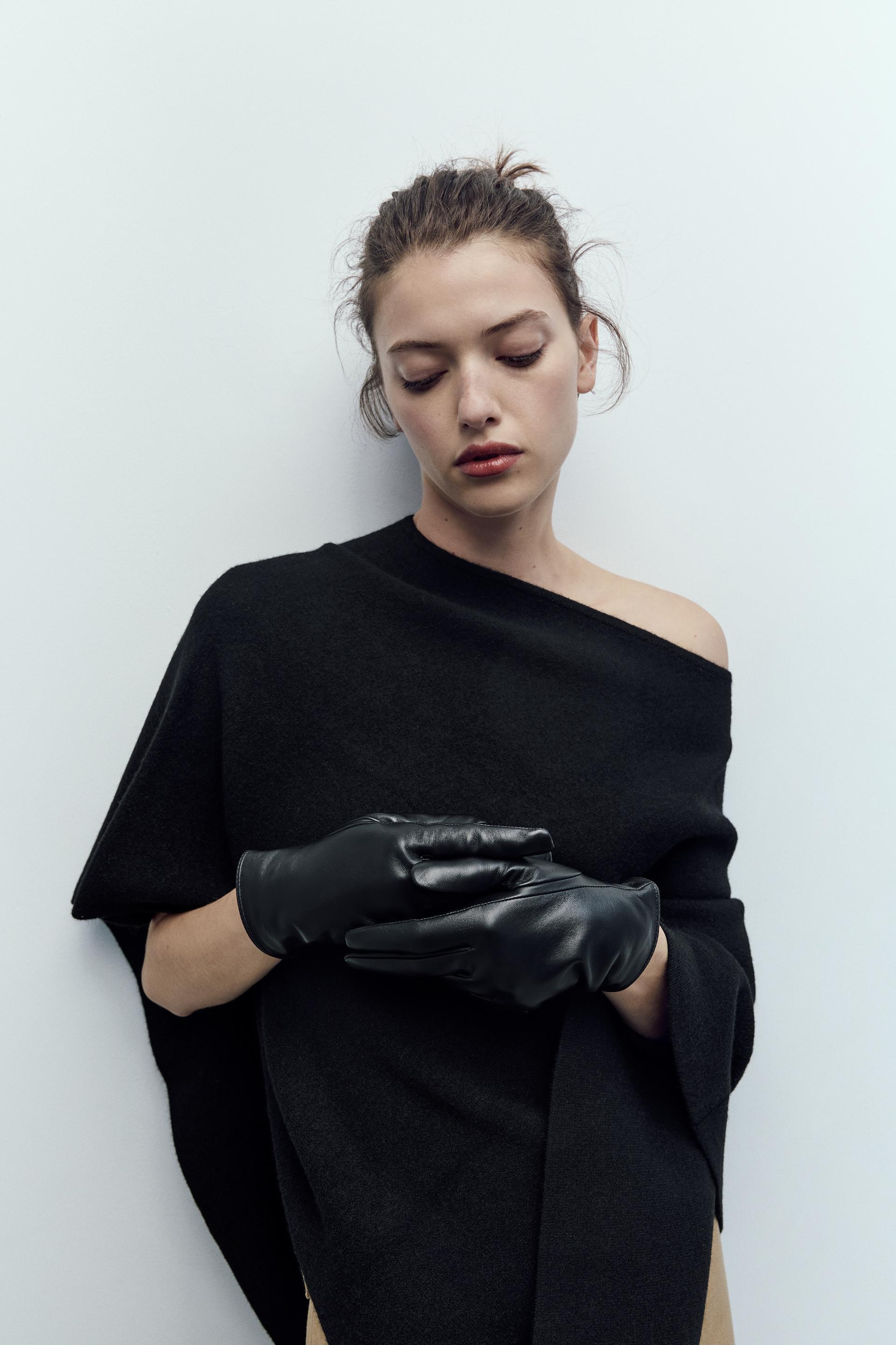 SHORT LEATHER GLOVES Black ZARA New Zealand short-leather-gloves-black-zara-new-zealand