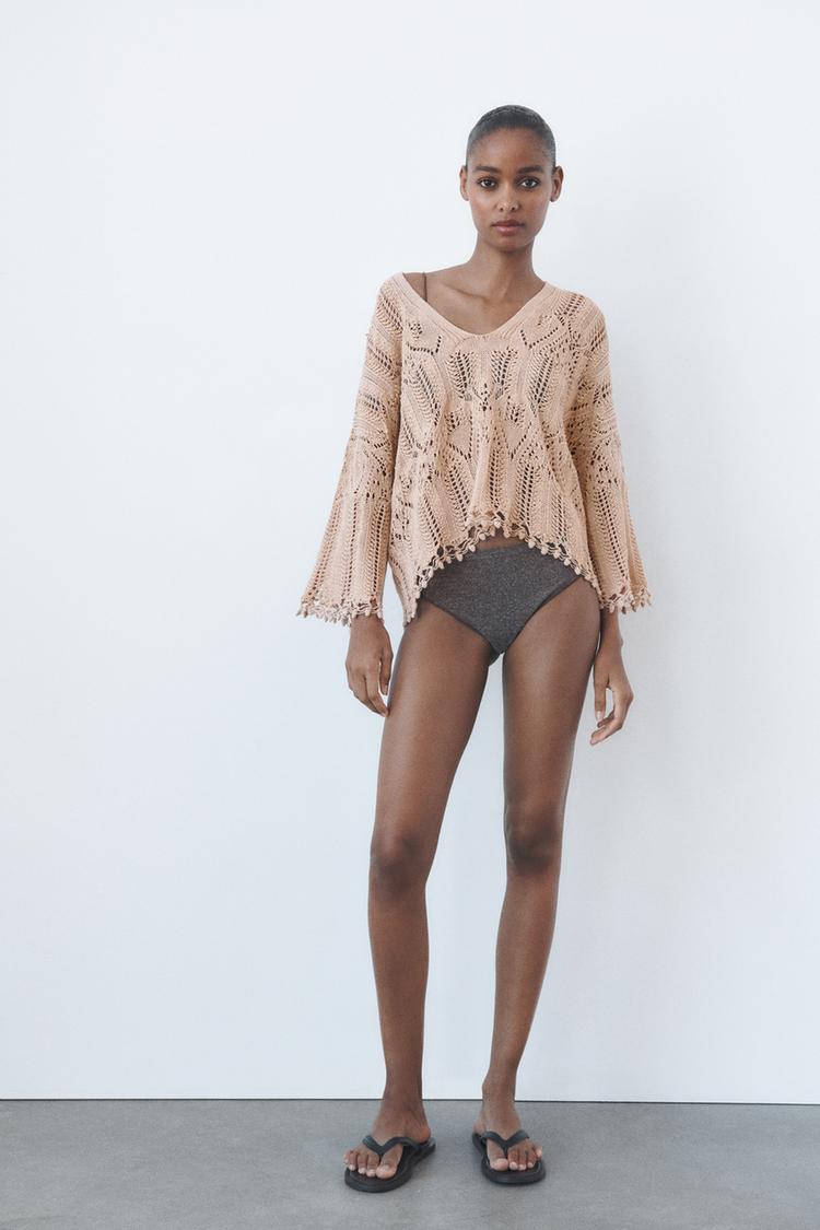 POINTELLE KNIT SWEATER