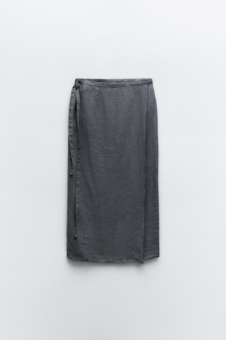LINEN WRAP SKIRT