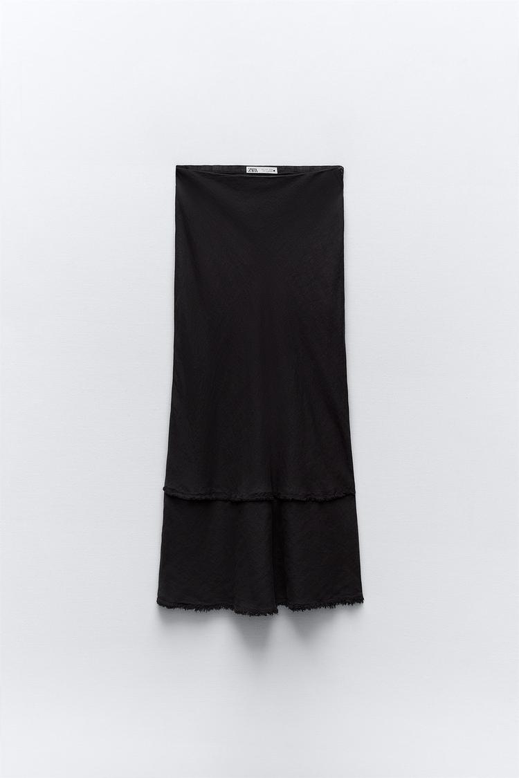 LINEN MIDI SKIRT