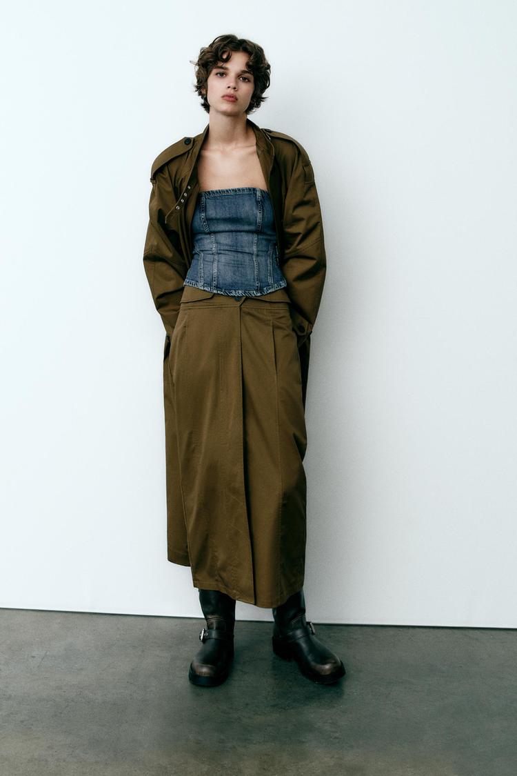 CORSET STYLE DENIM TOP TRF