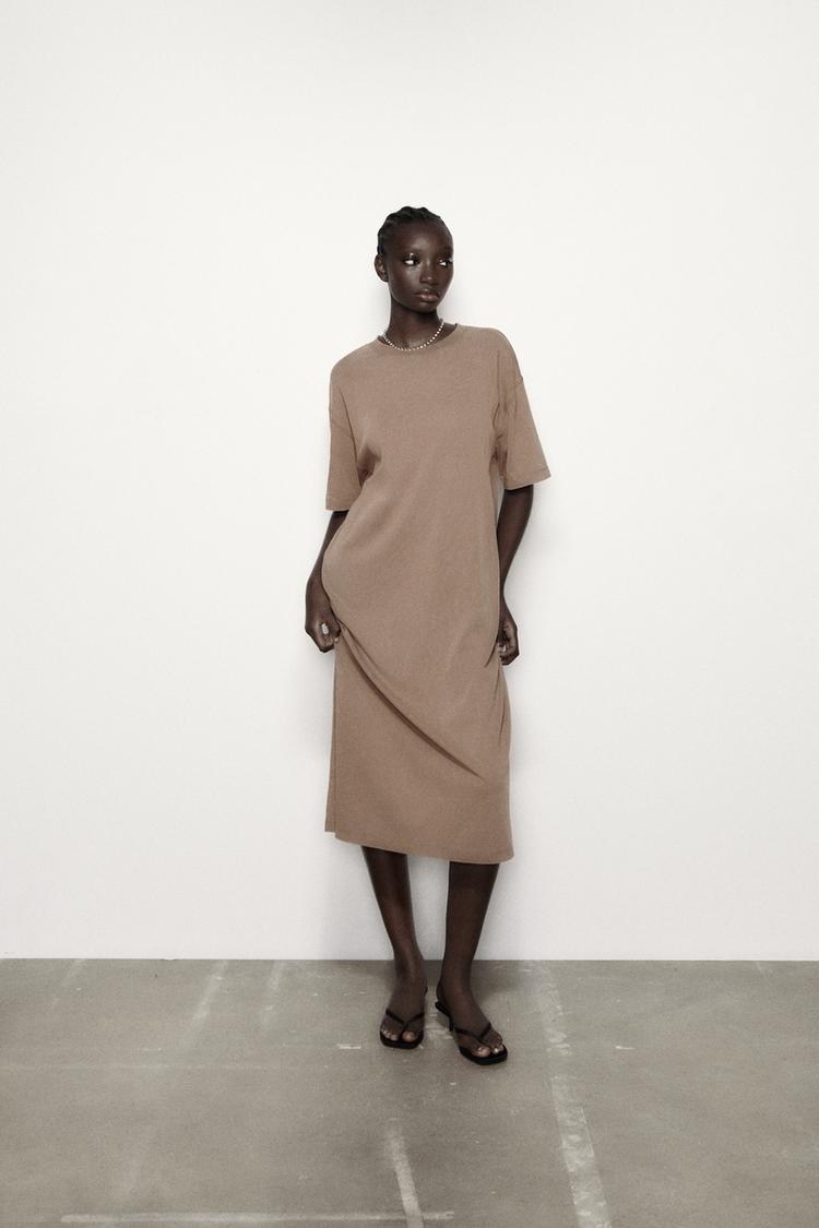 HEAVY COTTON DRESS WITH SLITS