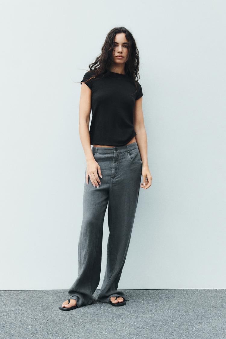 COTTON T-SHIRT WITH DOUBLE TRIMS