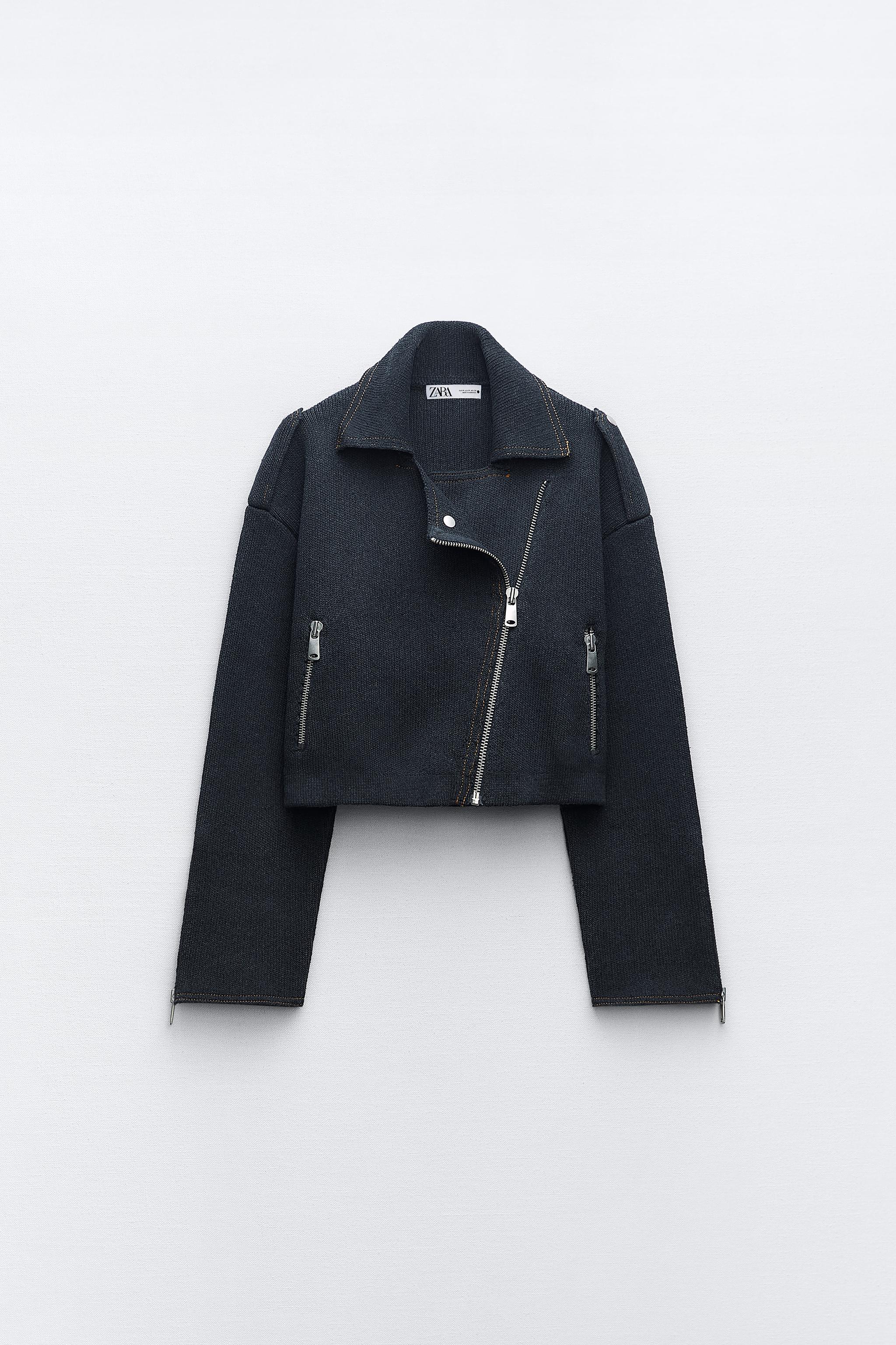 Knitted online biker cardigan