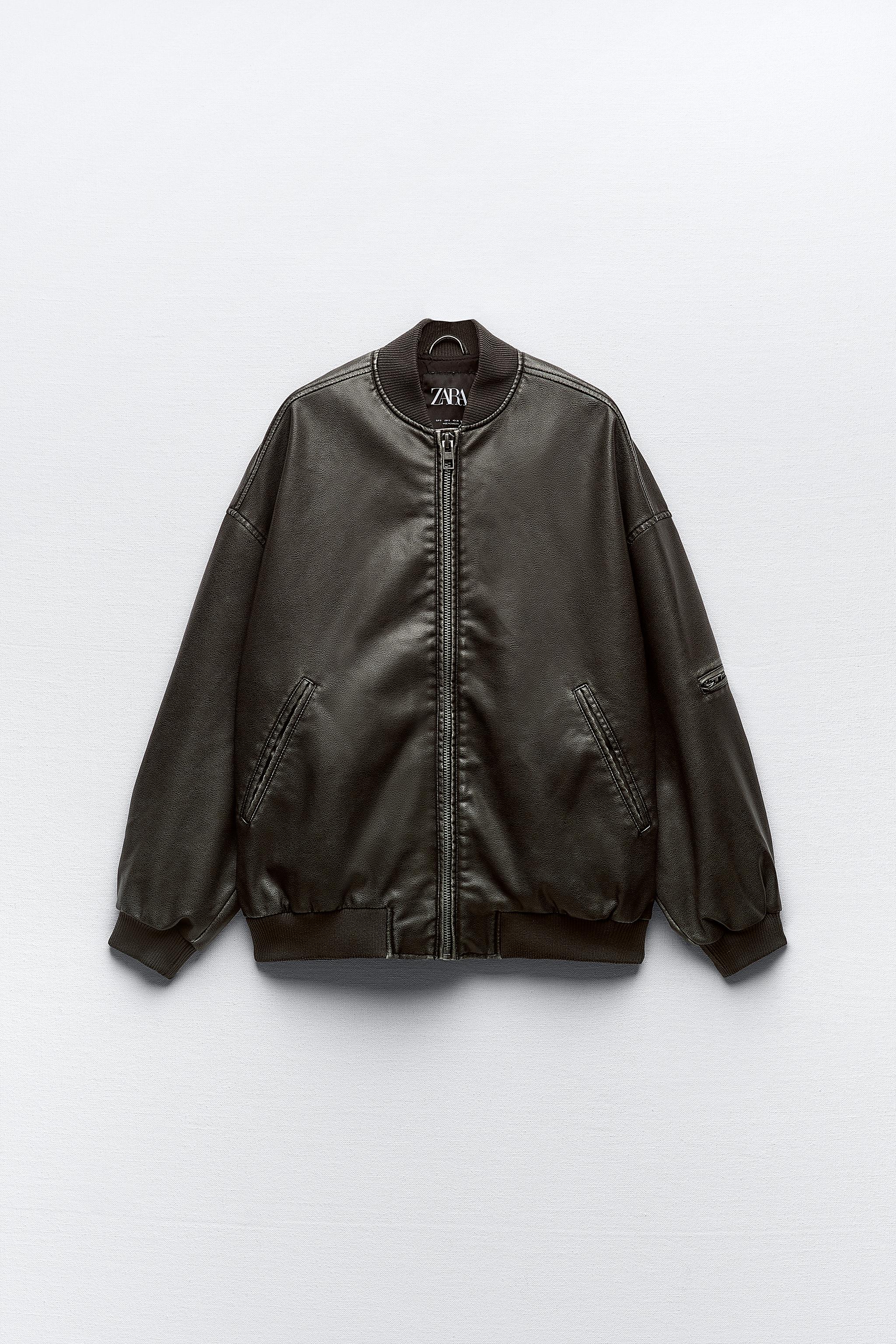 FAUX LEATHER BOMBER JACKET - Leather | ZARA United States