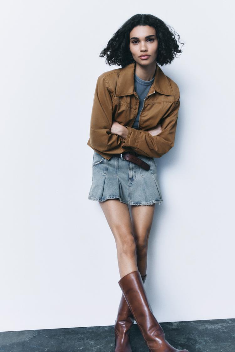 CROPPED COTTON WAXED JACKET