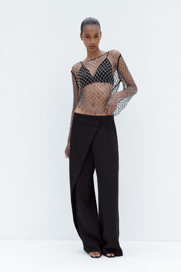 WIDE-LEG WRAP TROUSERS