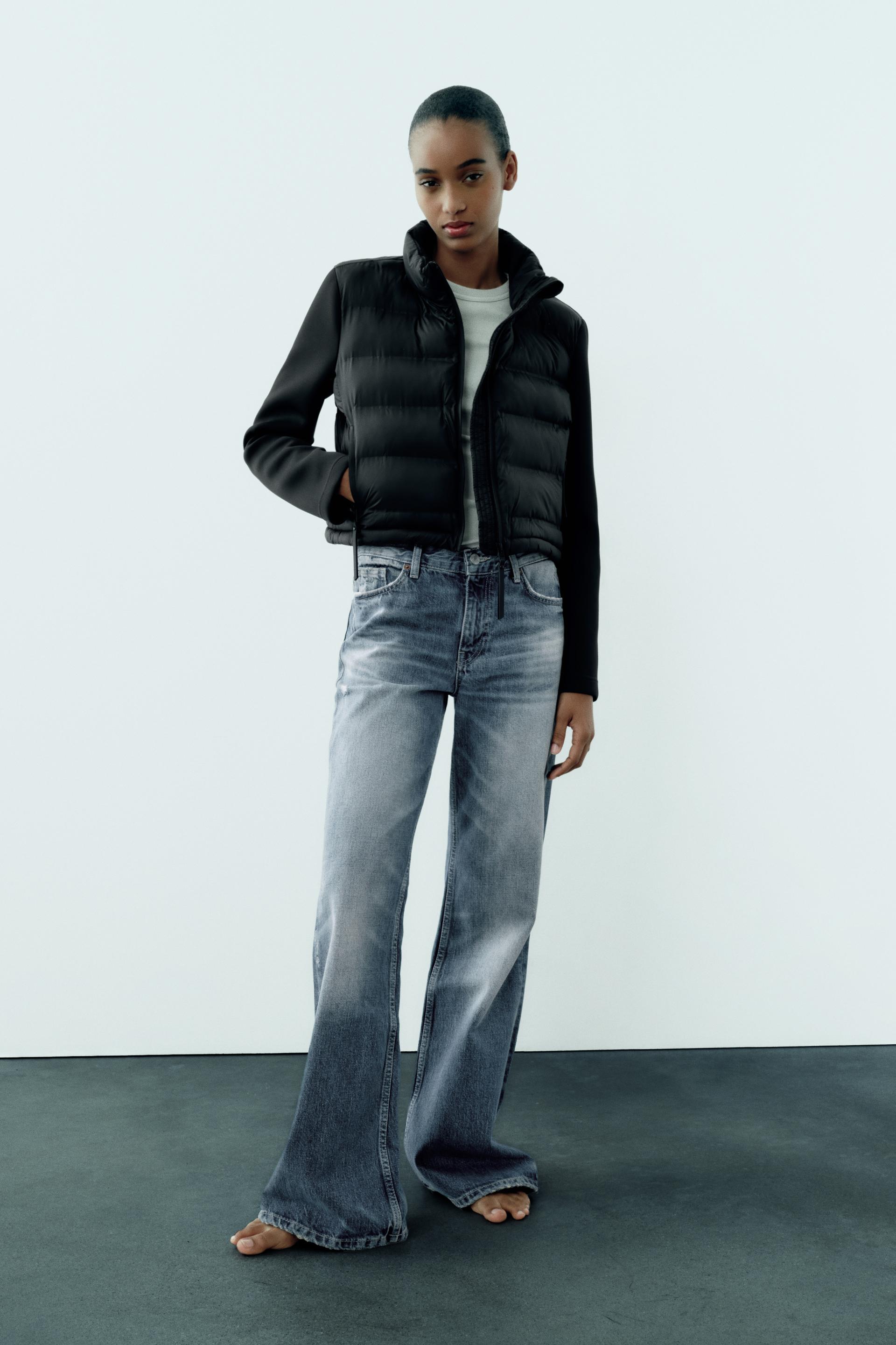 CONTRAST PUFFER JACKET Black ZARA Thailand