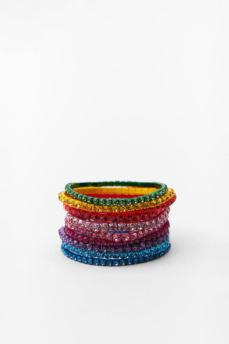 SHINY COLOURED ELASTIC BRACELETS