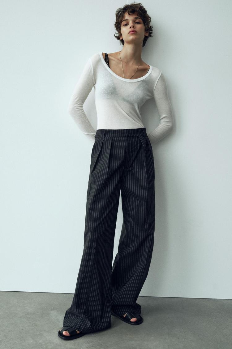 FULL LENGTH PINSTRIPE TROUSERS