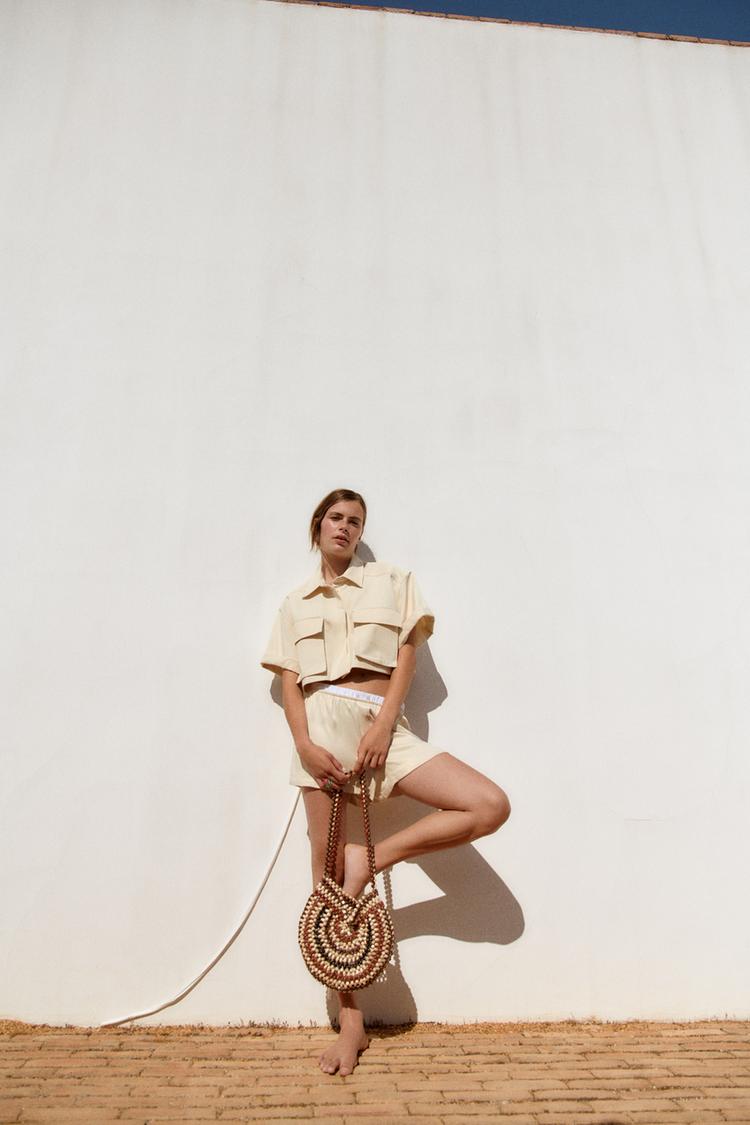 CROPPED SHIRT WITH POCKETS