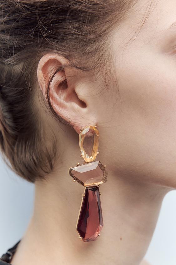 RESIN EARRINGS Golden ZARA Australia