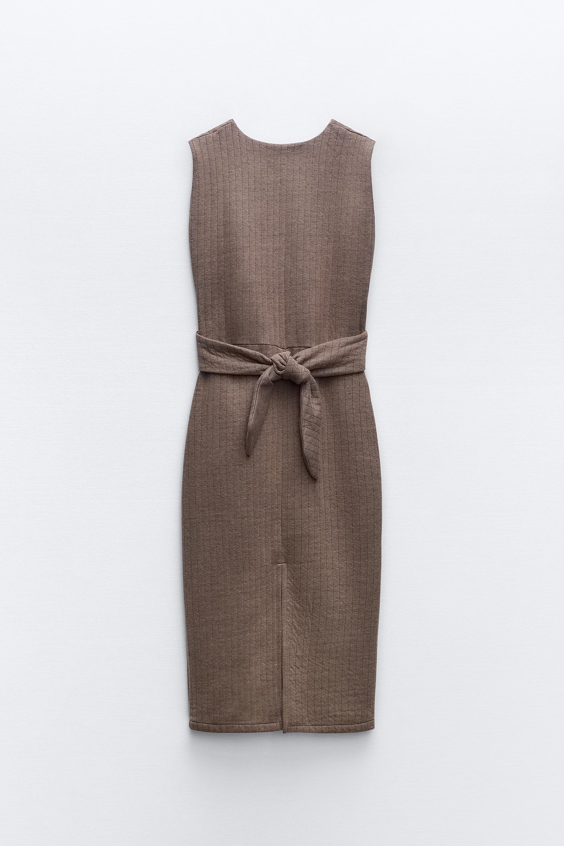Zara Belted Knit Dress Zara Fitted Knit Dress BELTED KNIT MIDI DRESS Dark Gray ZARA Zara Belted Knit Dress Zara Fitted Knit Dress BELTED KNIT MIDI DRESS Dark Gray ZARA