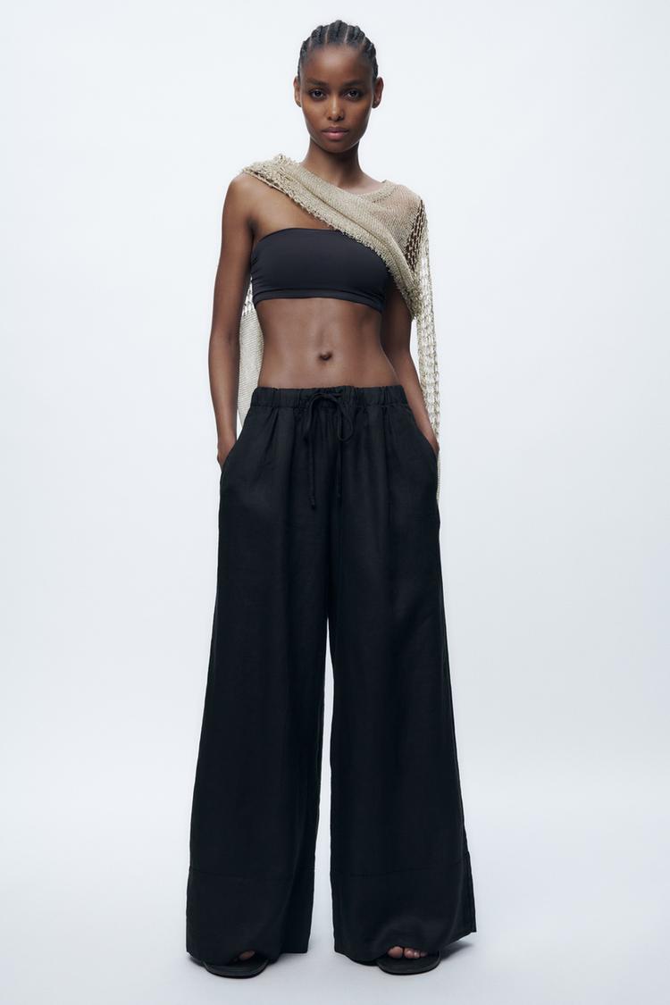 LINEN PALAZZO TROUSERS