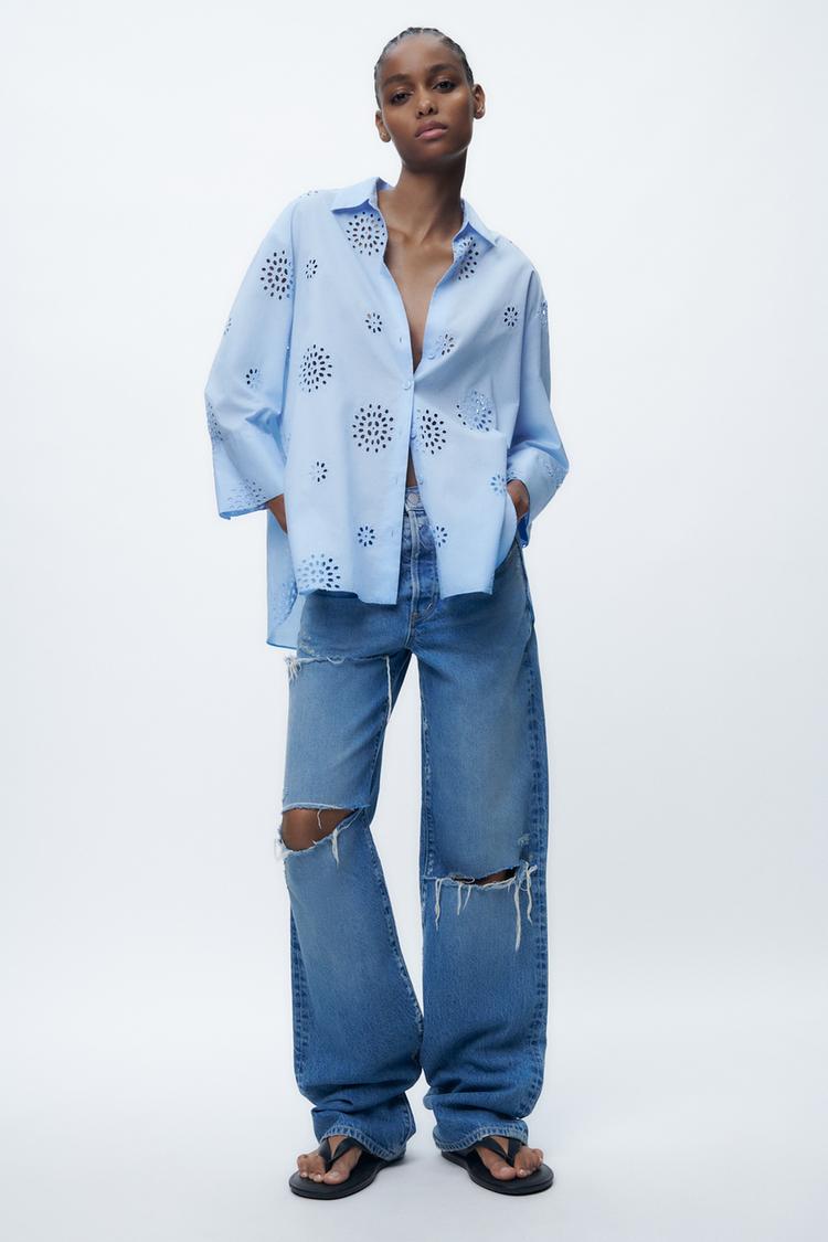 SHIRT WITH CUTWORK EMBROIDERY
