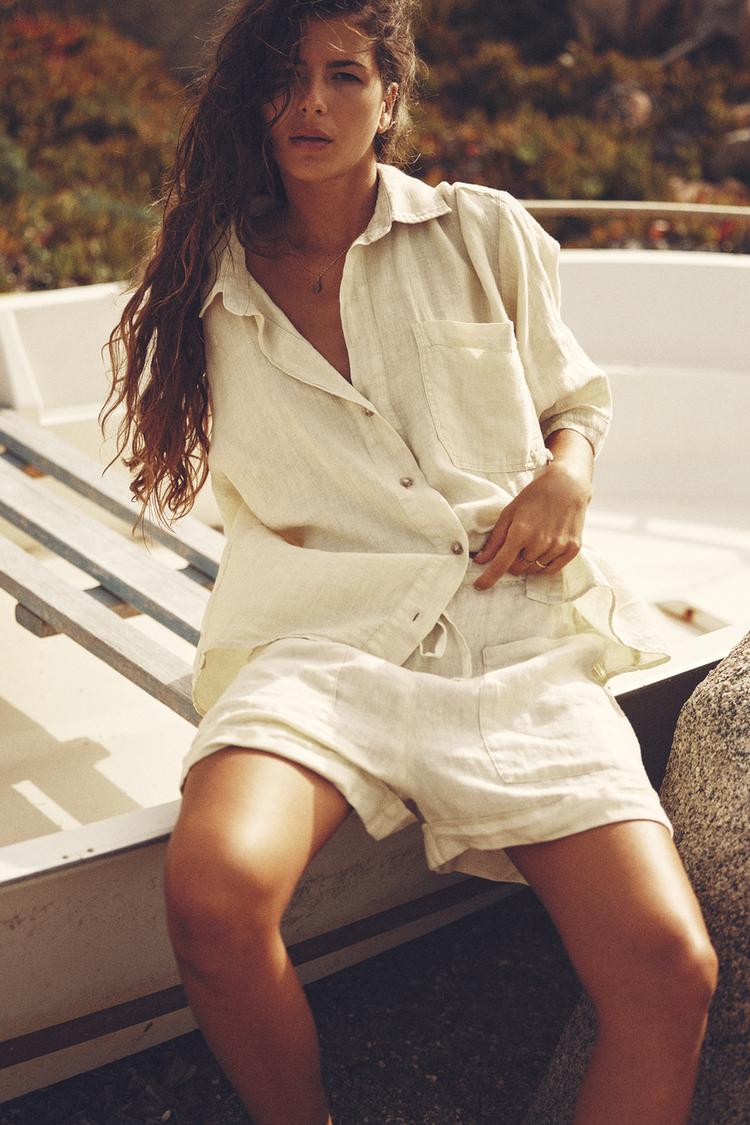 LINEN BERMUDAS WITH POCKETS