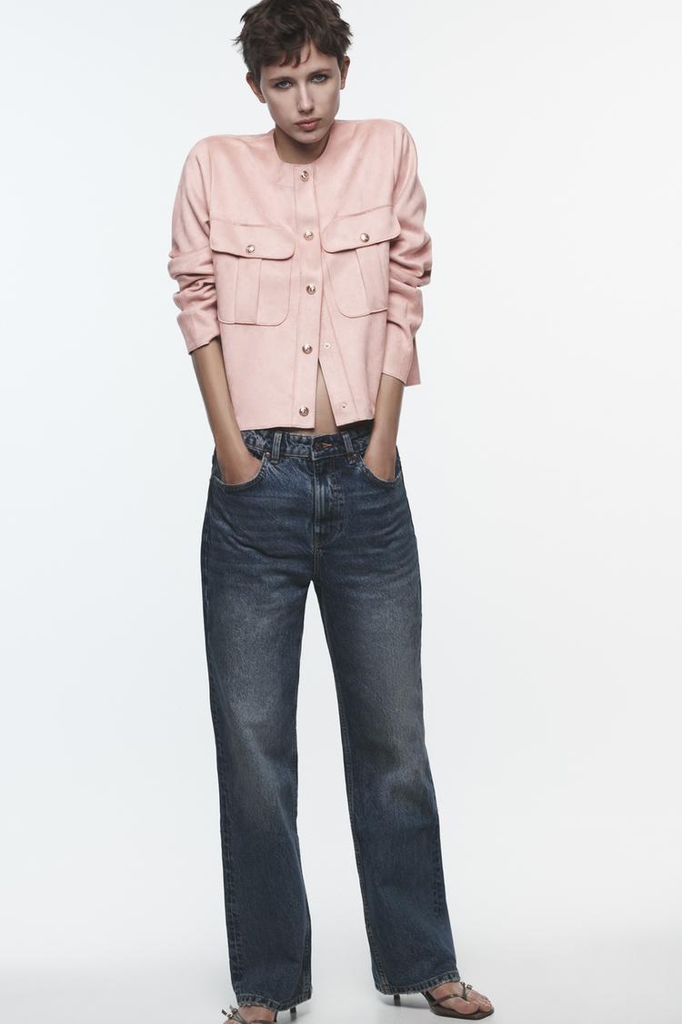 FAUX SUEDE OVERSHIRT