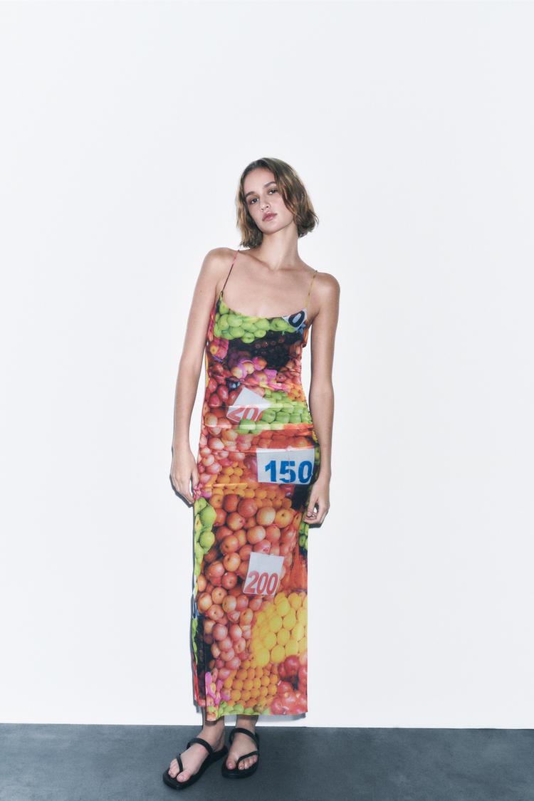 PRINTED STRAPPY DRESS