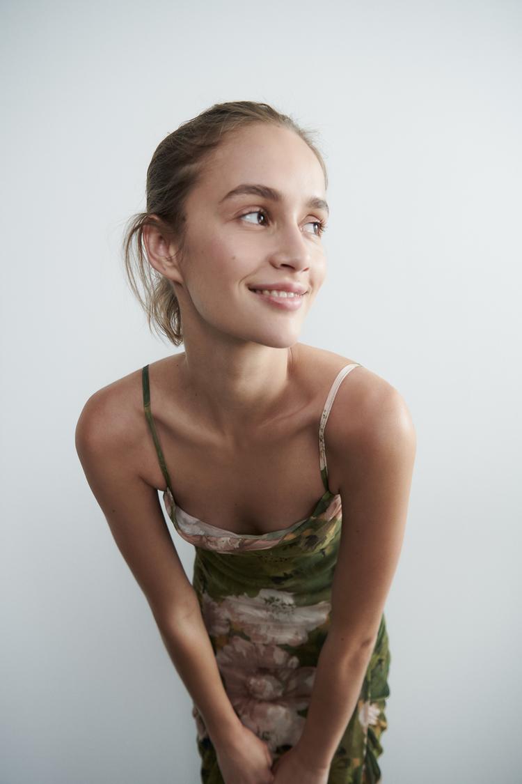 GATHERED TULLE DRESS