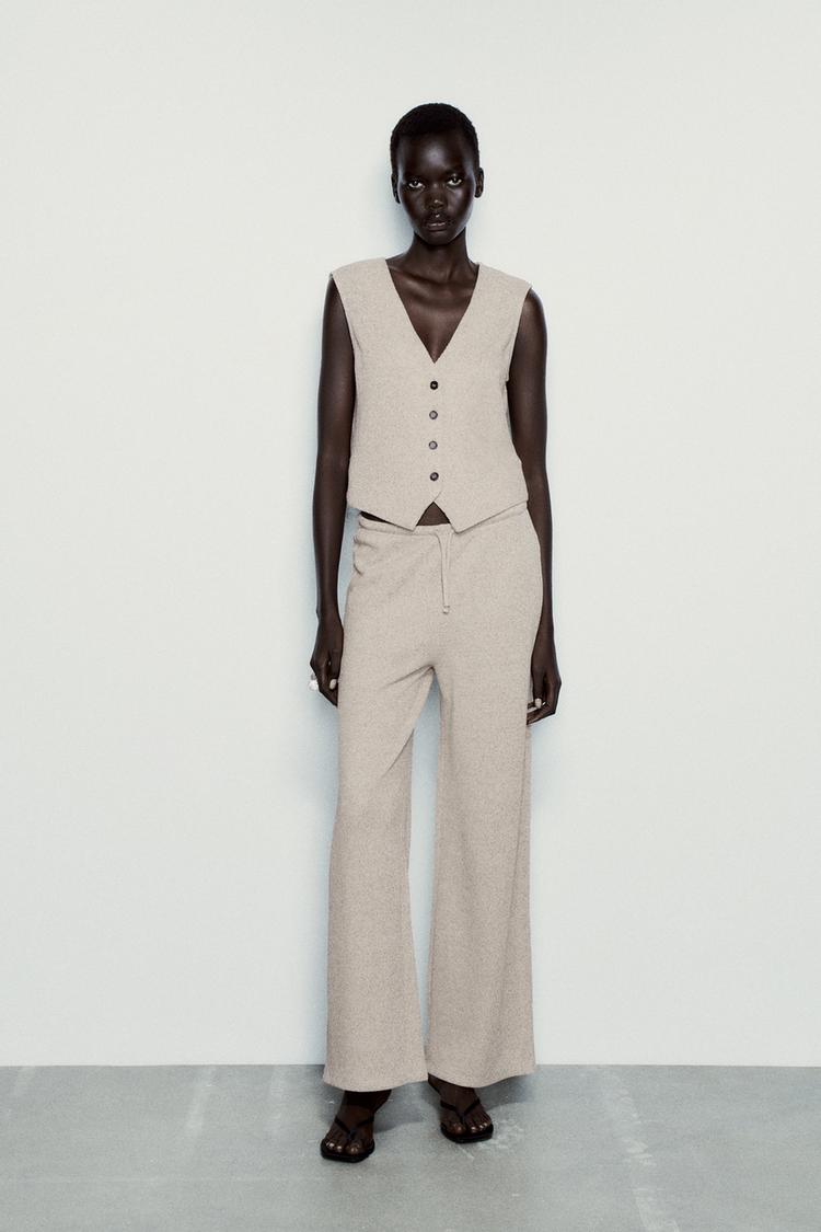 TEXTURED JACQUARD TROUSERS