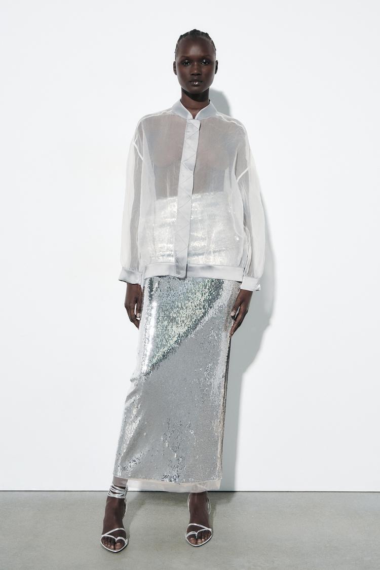 SATIN ORGANZA BOMBER JACKET