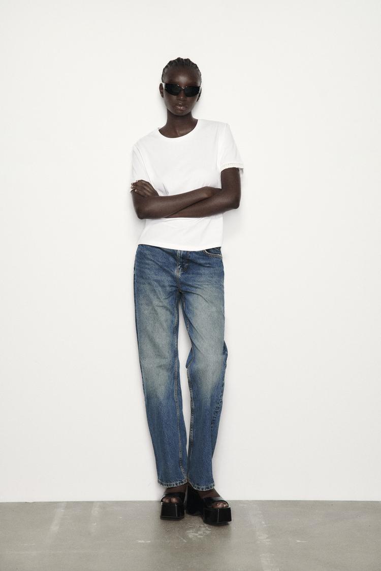 COTTON T-SHIRT WITH EMBELLISHED TRIM