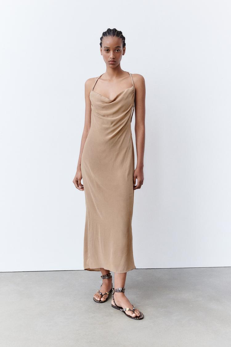 BEADED TEXTURED DRESS