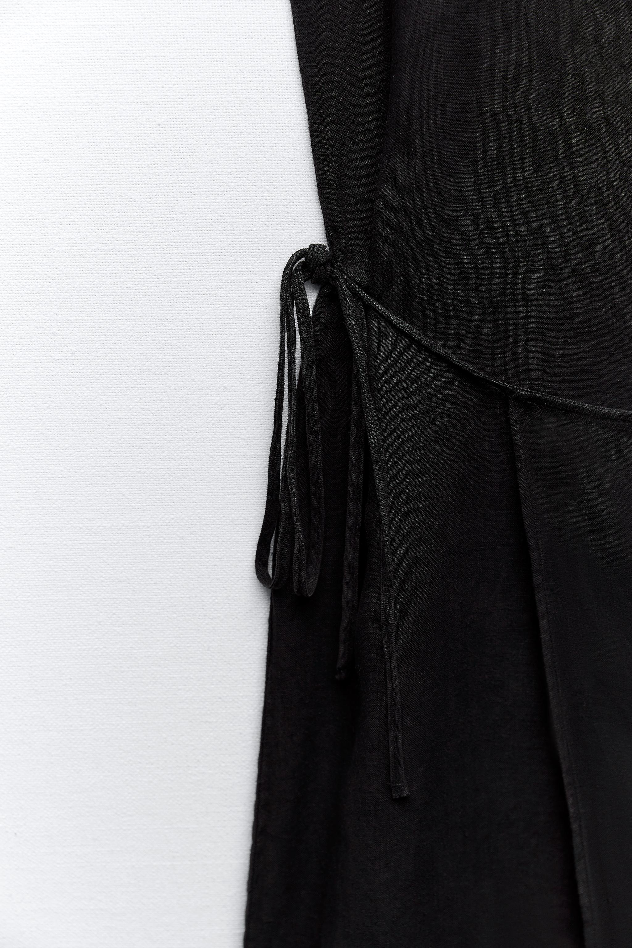 Zara linen wrap dress cheap