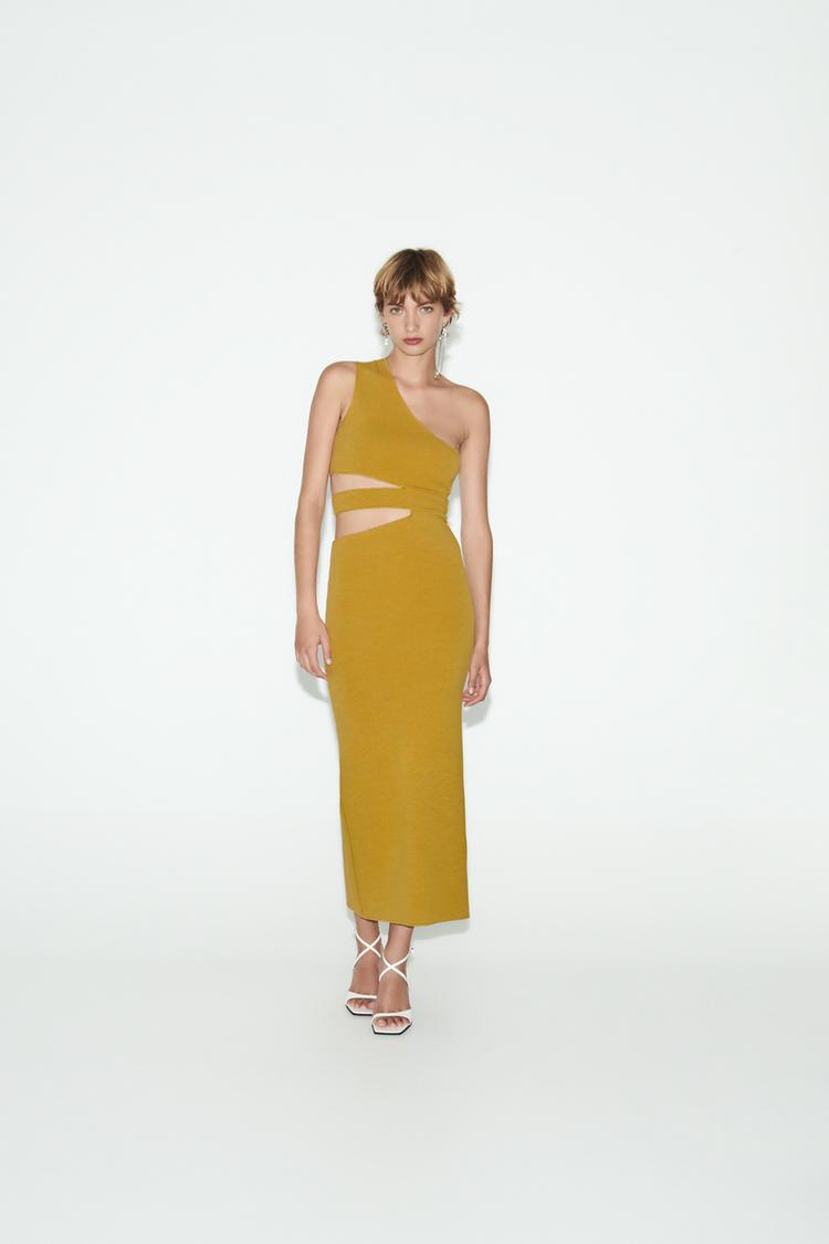 STRETCH KNIT DRESS WITH CUT-OUT DETAIL