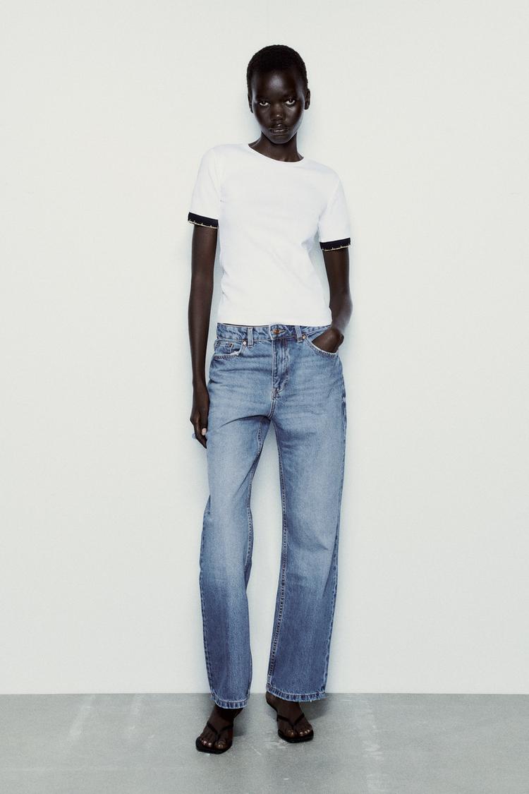 EMBELLISHED TRIM T-SHIRT