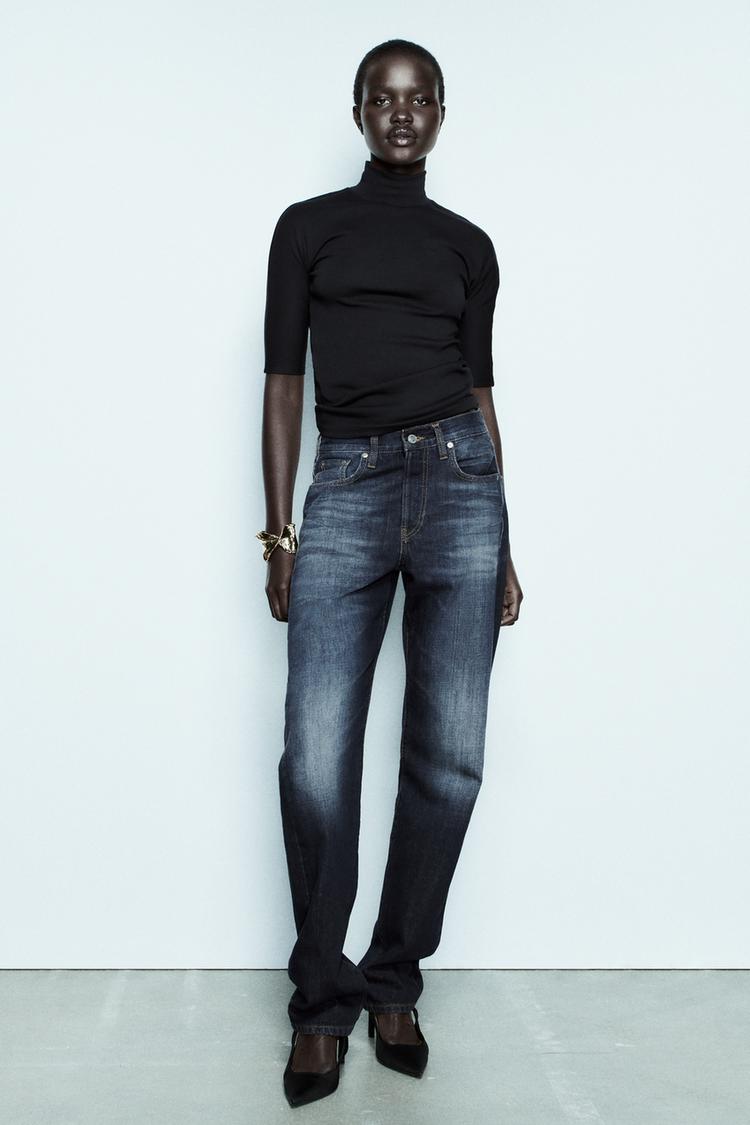 MOCK NECK COTTON T-SHIRT