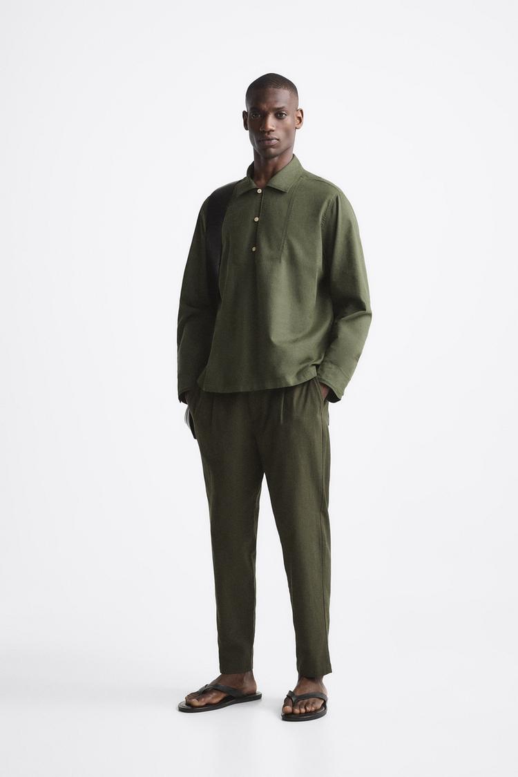 LINEN - COTTON POLO SHIRT