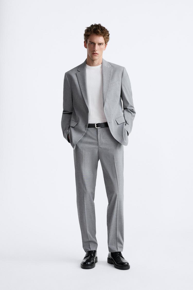 CHECK TEXTURE SUIT BLAZER
