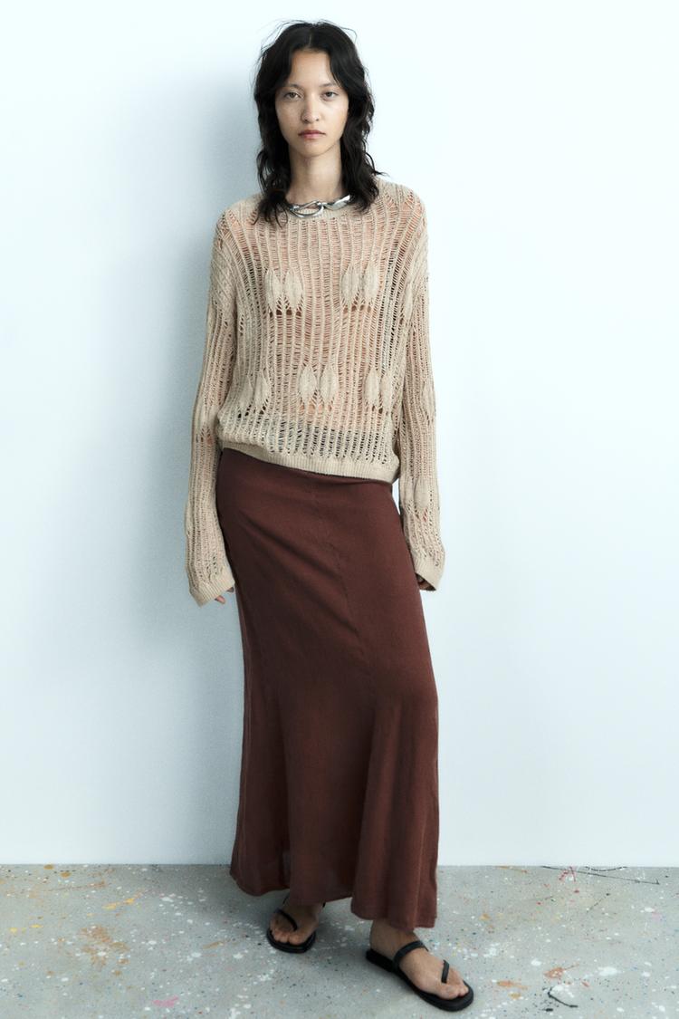 POINTELLE KNIT SWEATER