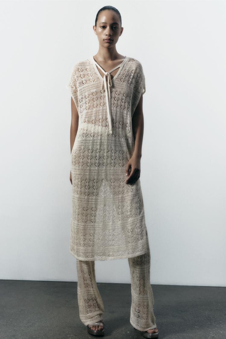 POINTELLE KNIT TROUSERS