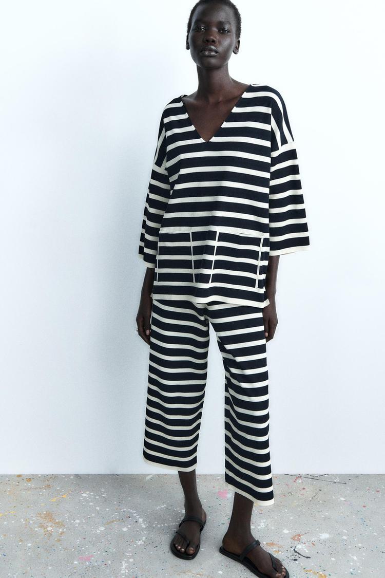 SHORT STRIPED KNIT TUNIC