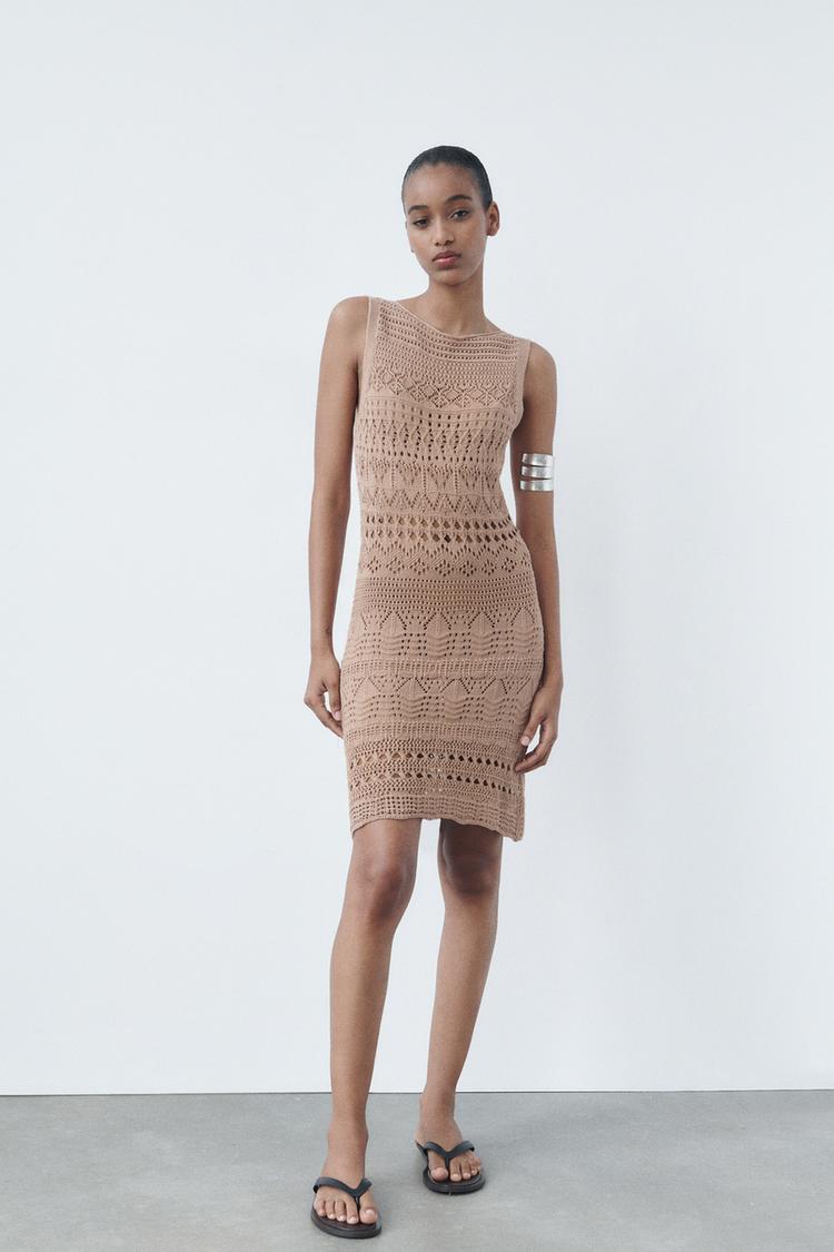 POINTELLE KNIT DRESS